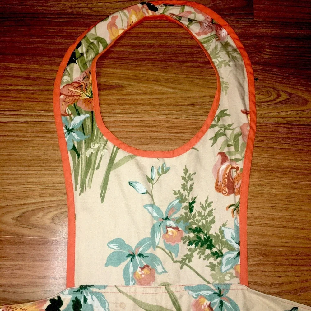 Vintage Handmade Floral Cooking Kitchen Apron Grandmacore‎ Cottagecore Bib Style